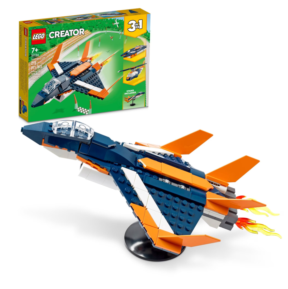 LEGO Creator 3 in 1 Supersonic Jet Plane Toy Set 31126